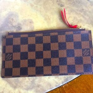 Damier ebene pattern pouch